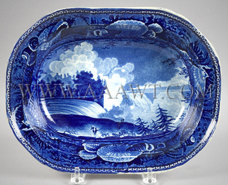 Niagara Falls from American Side Oblong Dish
Enoch Wood Shell Border and Circular Center, entire view